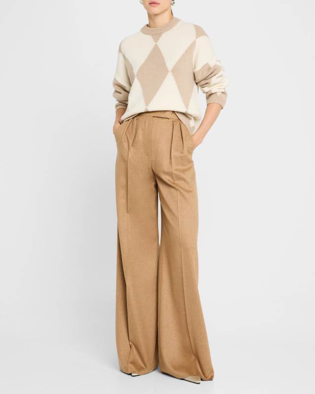 Diamond Intarsia Wool-Cashmere Sweater